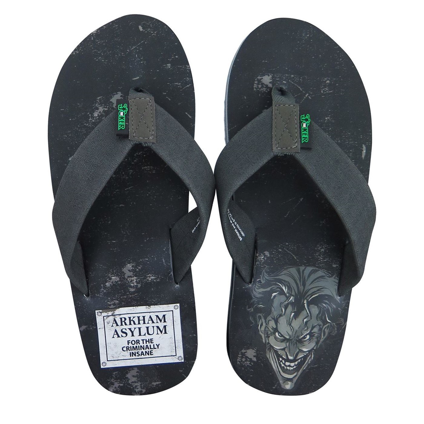Joker Arkham Asylum Men's Flip Flops, Black