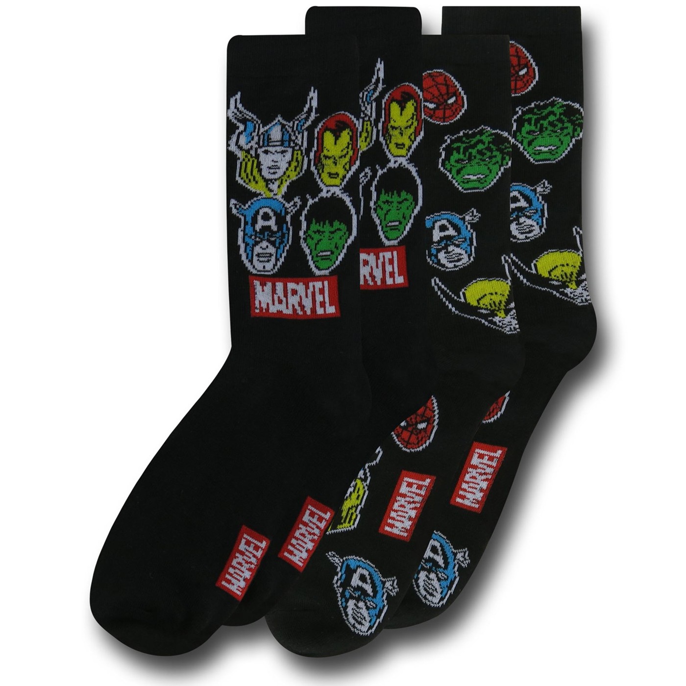 Marvel Heads Crew Sock 2-Pair Pack, Black