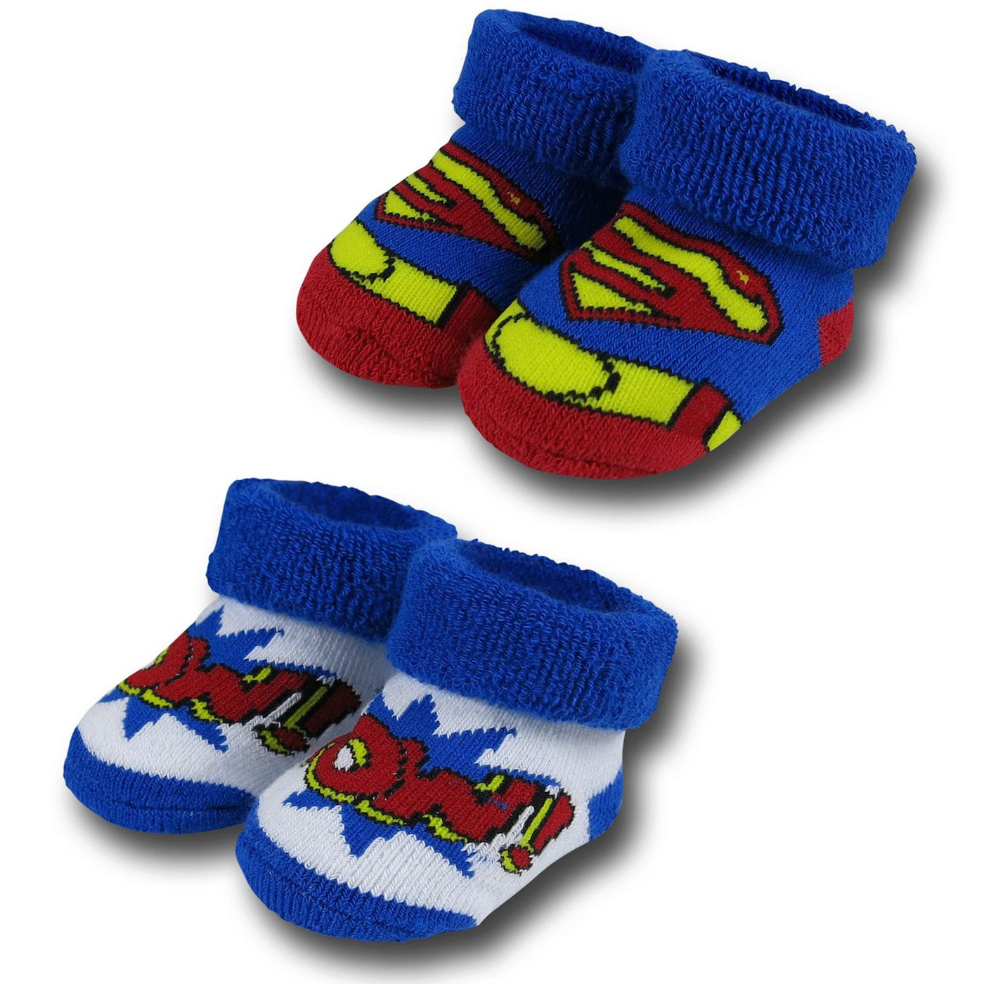 Superman 2 Pack Infant Booties, Blue
