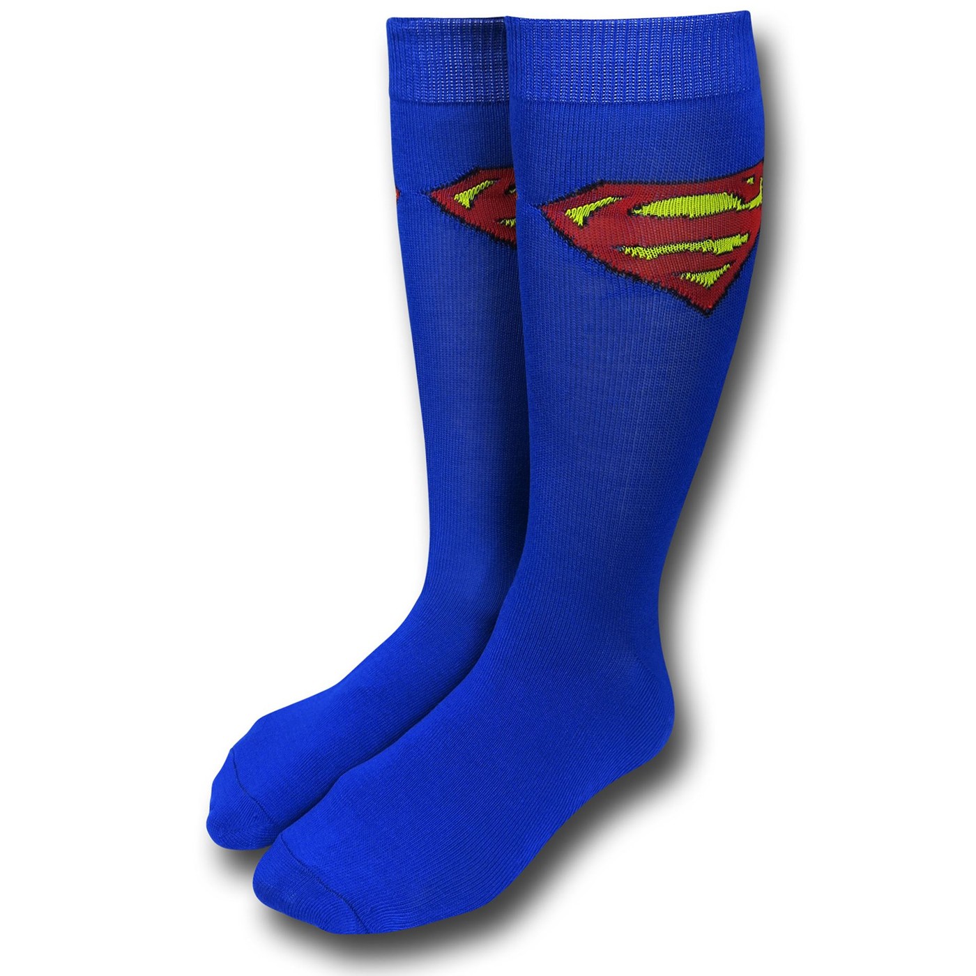 Superman Symbol Blue Crew Socks, Blue