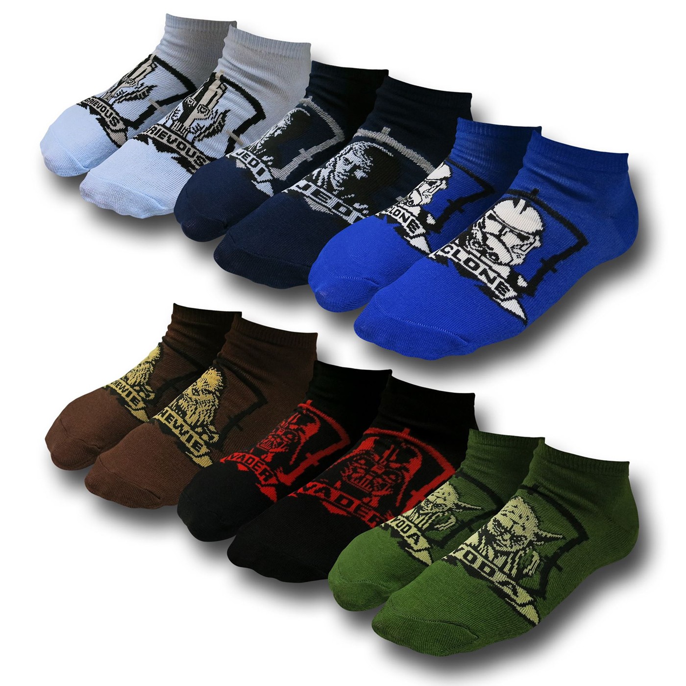 Star Wars  Faces 6 Pairs Kids Socks, Blue