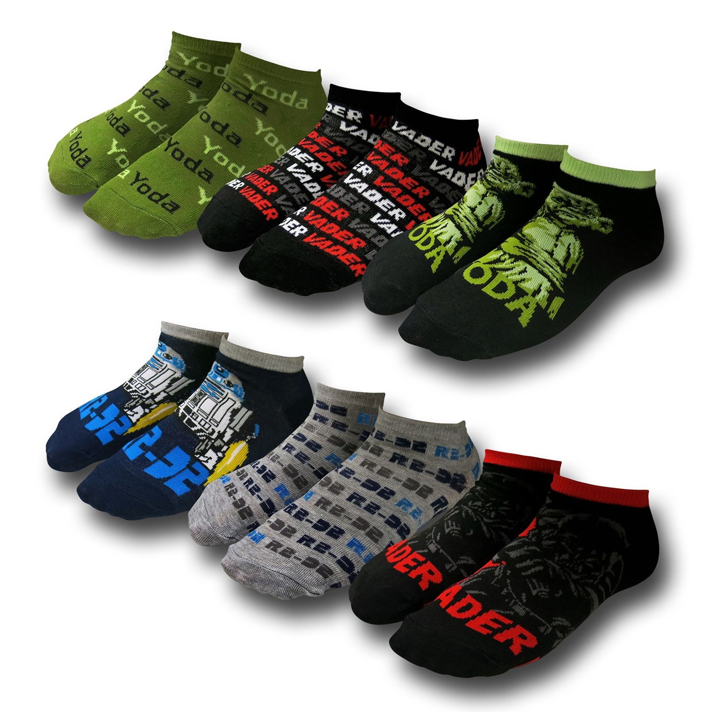 Star Wars Names 6 Pair Kids Socks, Black