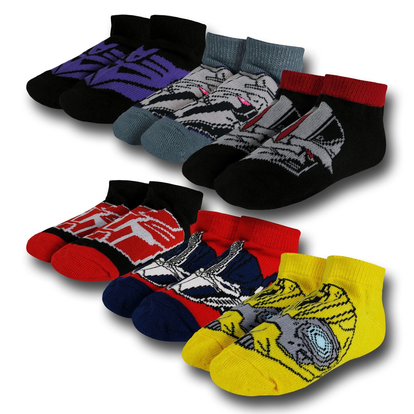 Transformers Kids Socks 6-Pack, Black