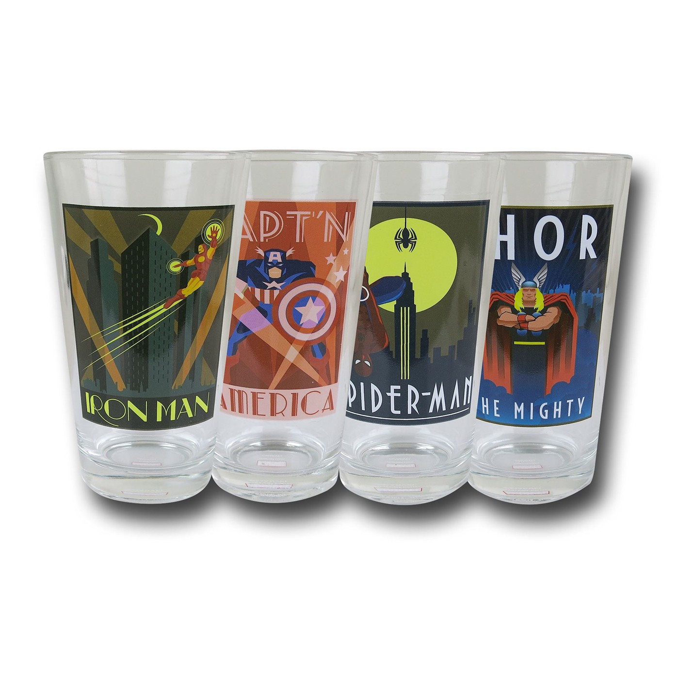 Avengers Deco 4-Piece Pint Glass Set, Red