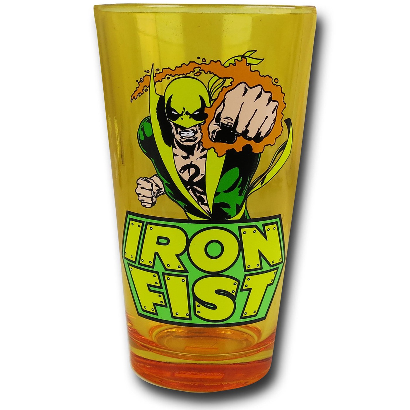 Iron Fist Yellow Pint Glass, Yellow