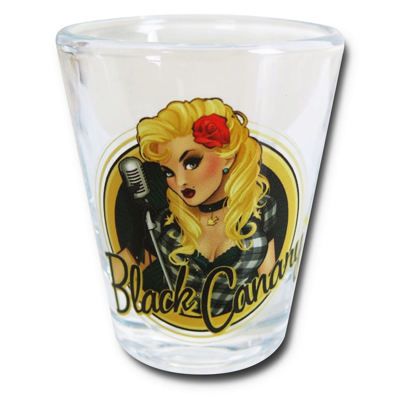 Black Canary DC Bombshell Mini Glass, Yellow