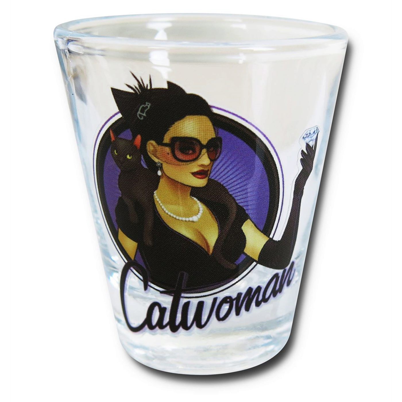 Catwoman DC Bombshell Mini Glass, Purple