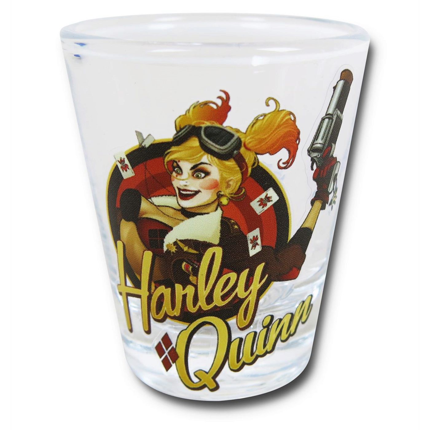 Harley Quinn Bombshell Mini Glass, Yellow