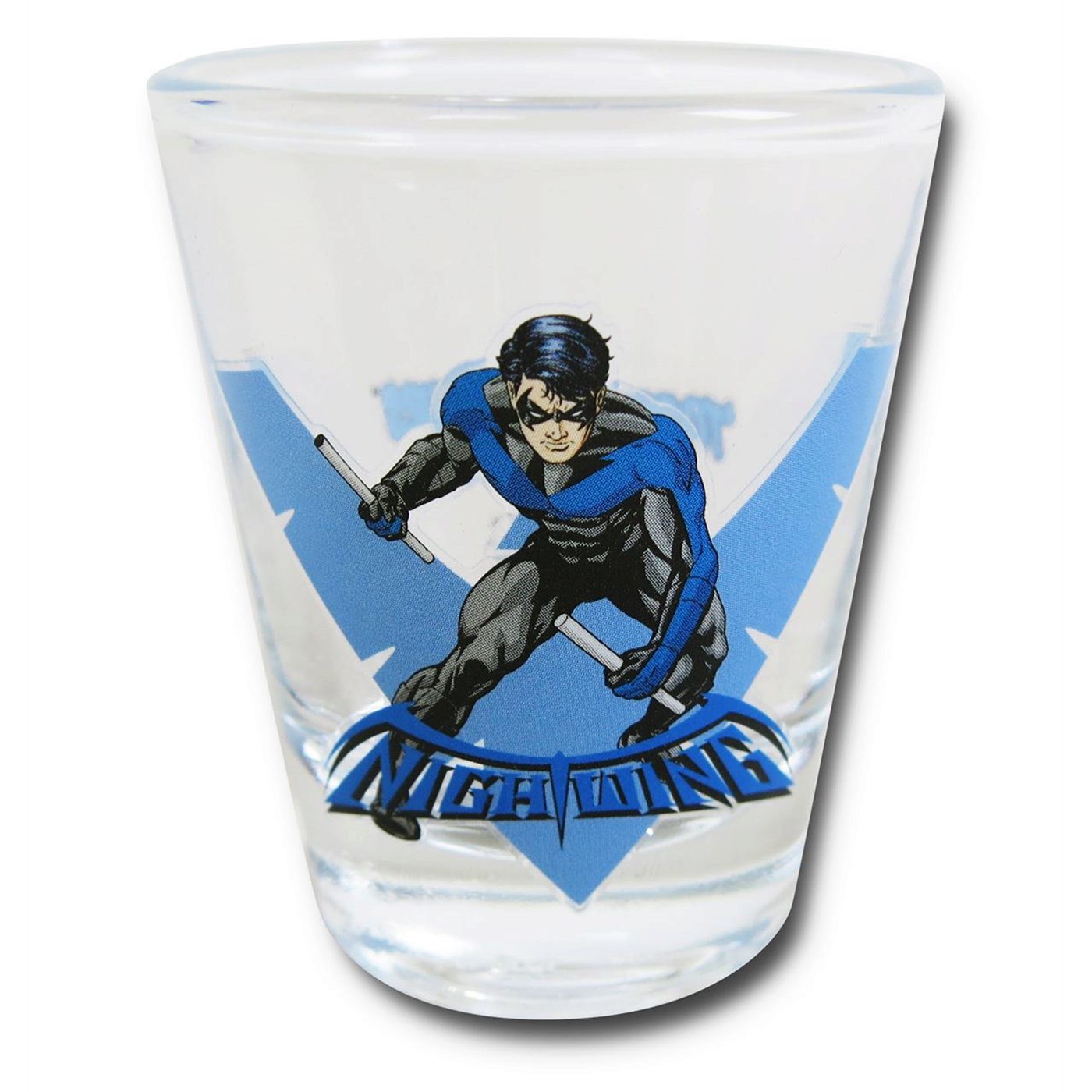DC Comics Nightwing Stance Pose Mini Glass, Blue