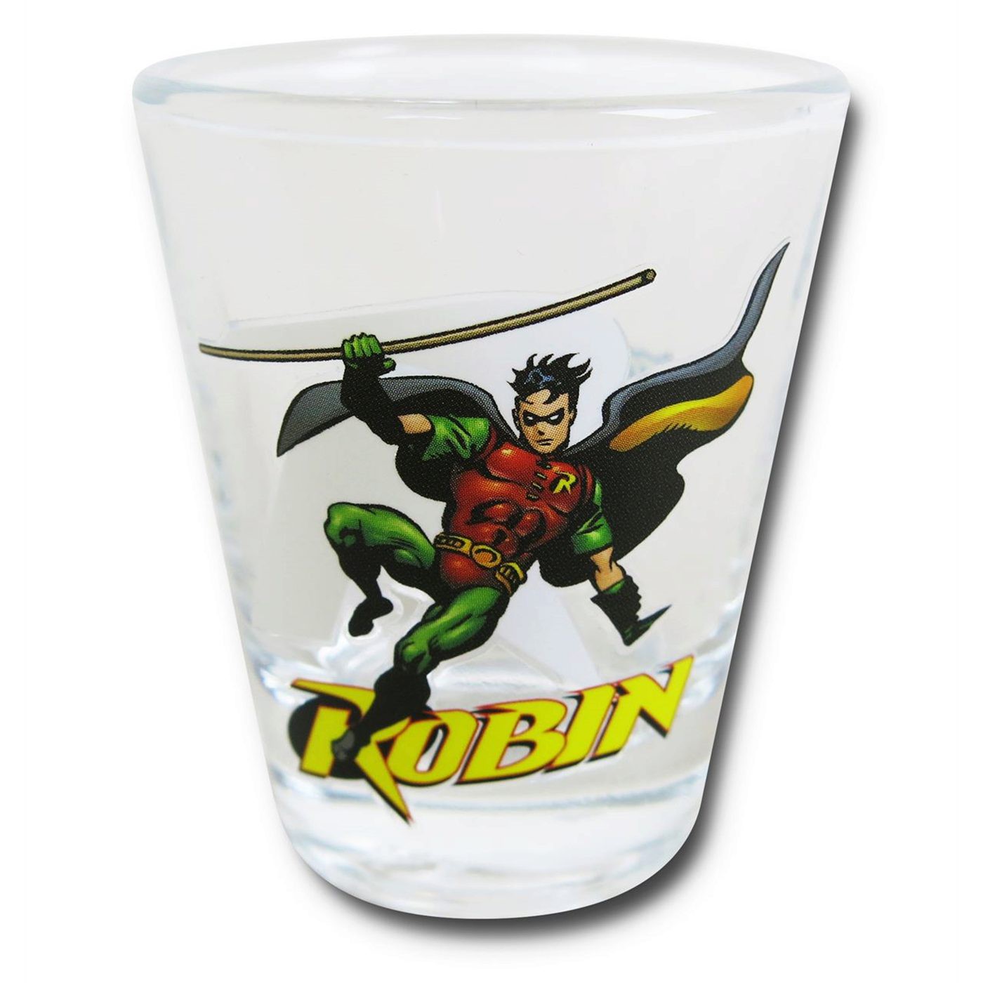 Robin in Action Mini Glass, Yellow