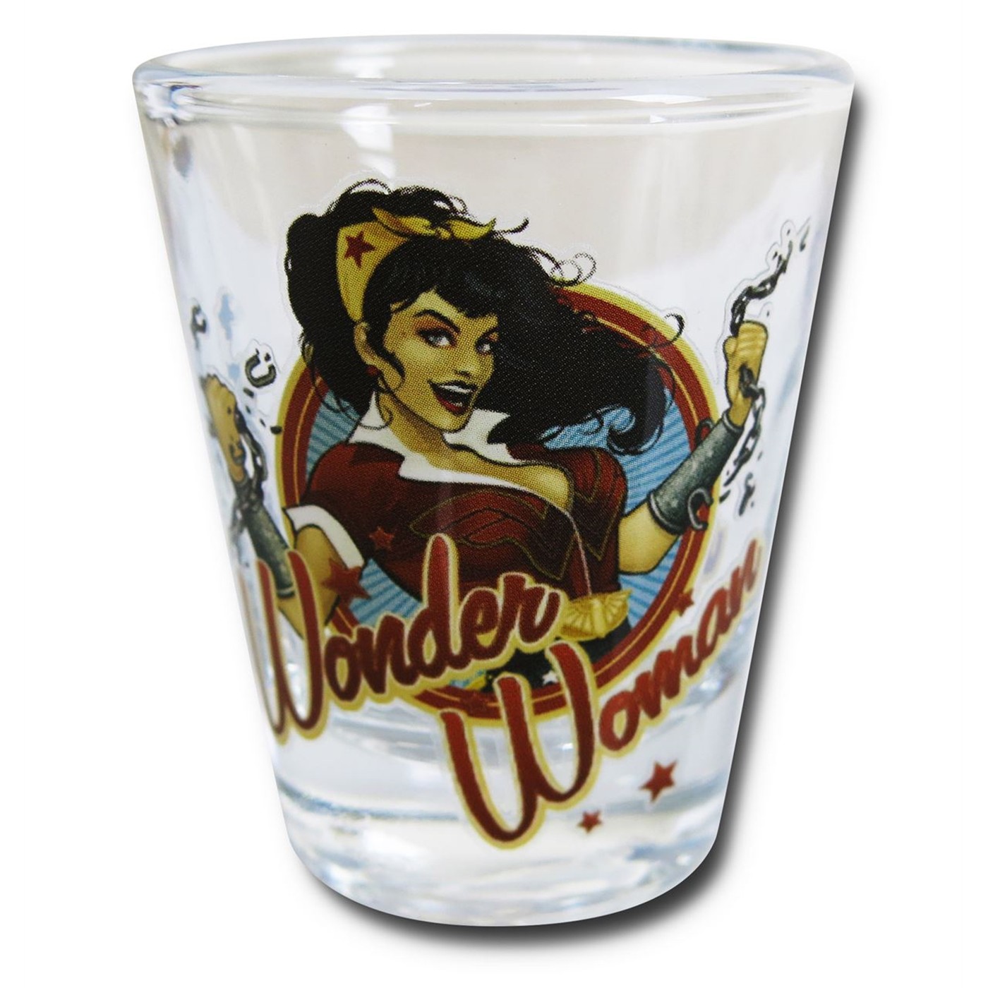 Wonder Woman Bombshell Mini Glass, Red