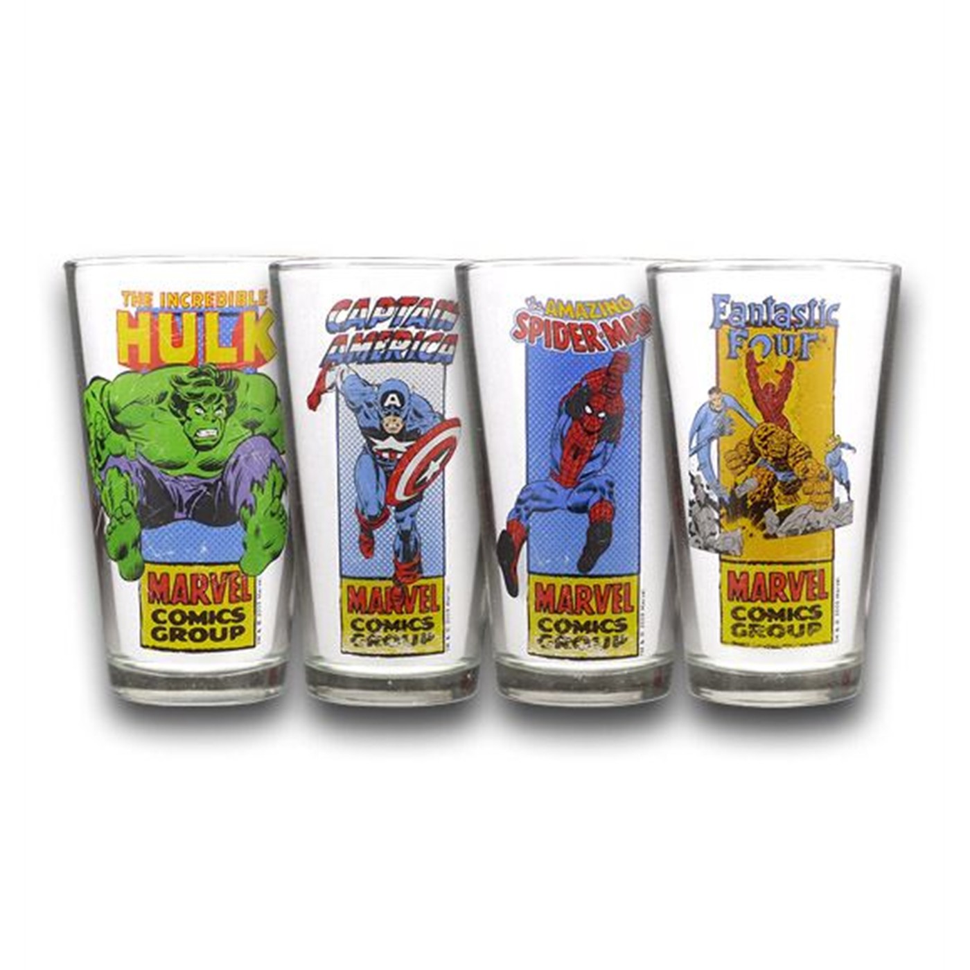 Marvel Heroes Set of Four 16oz Pint Glasses