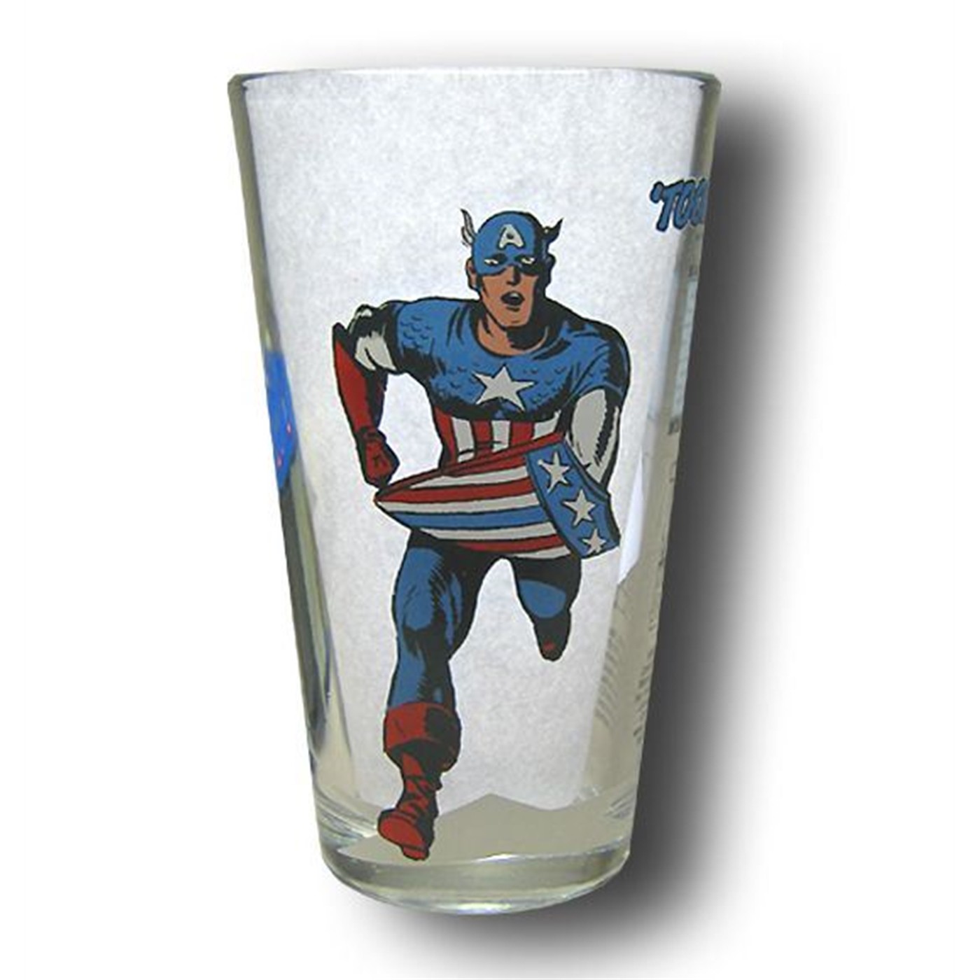 Captain America Classic Caps Comic Con Clear Pint Glass