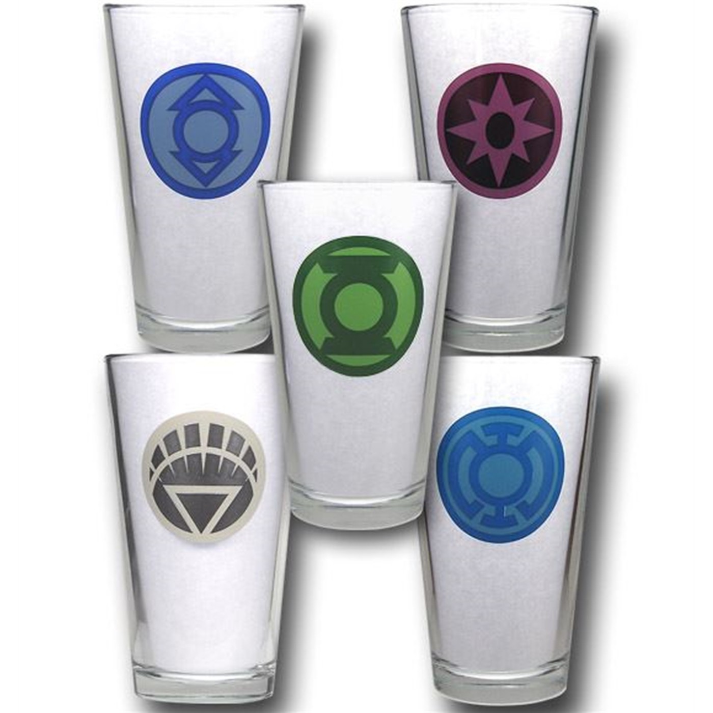 Green Lantern Blackest Night Heroic Light 5 Glass Set