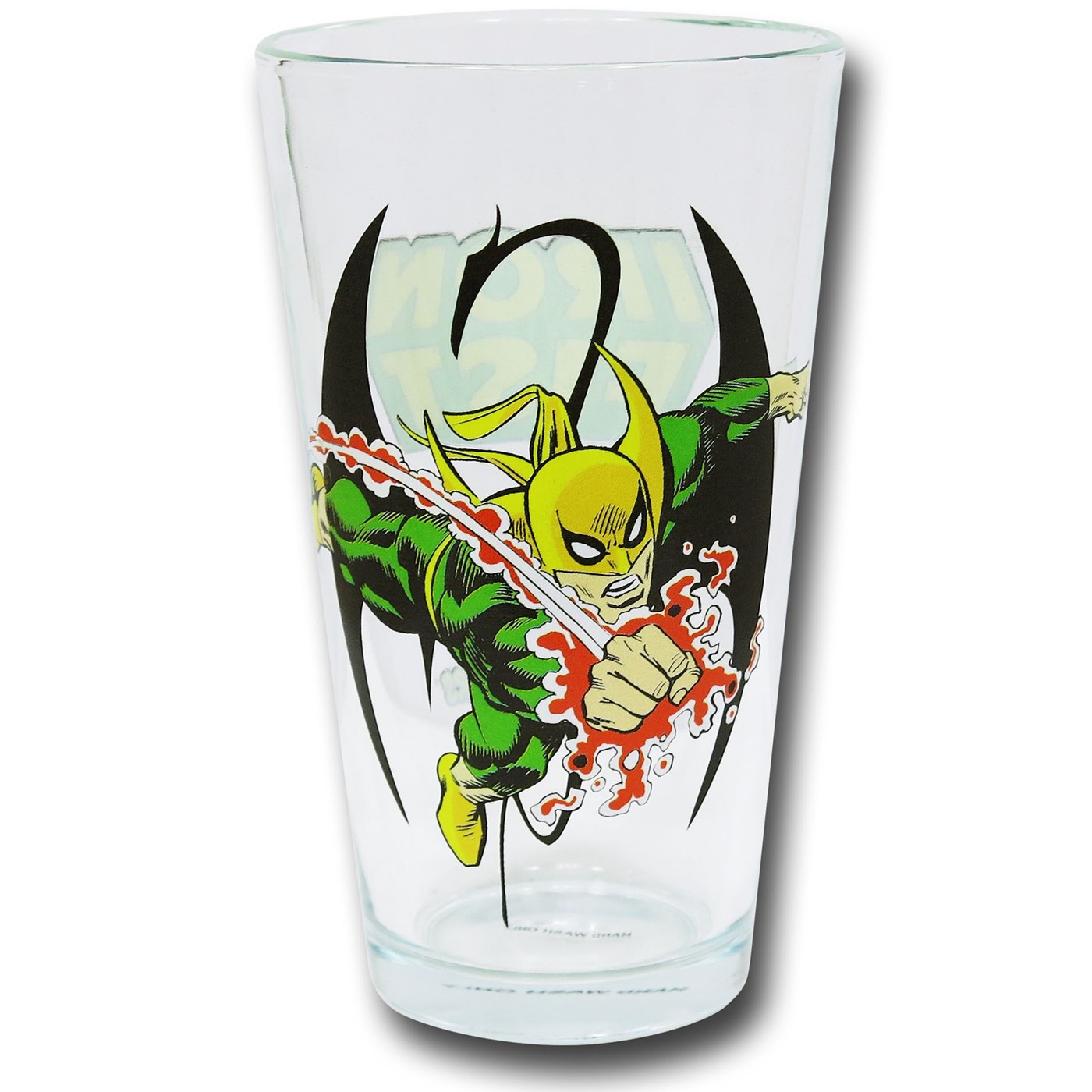 Iron Fist Clear Pint Glass, Green