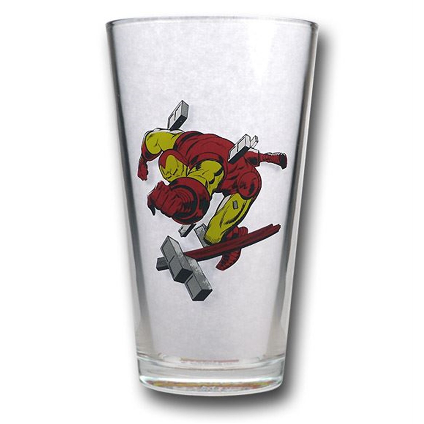 Iron Man Punching Pint Glass