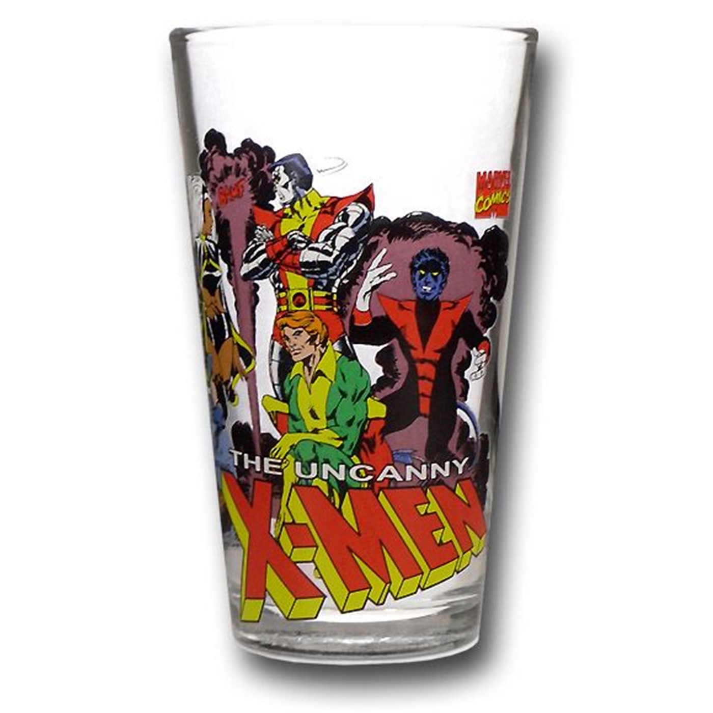 X-Men Classic Then and Now Clear Pint Glass