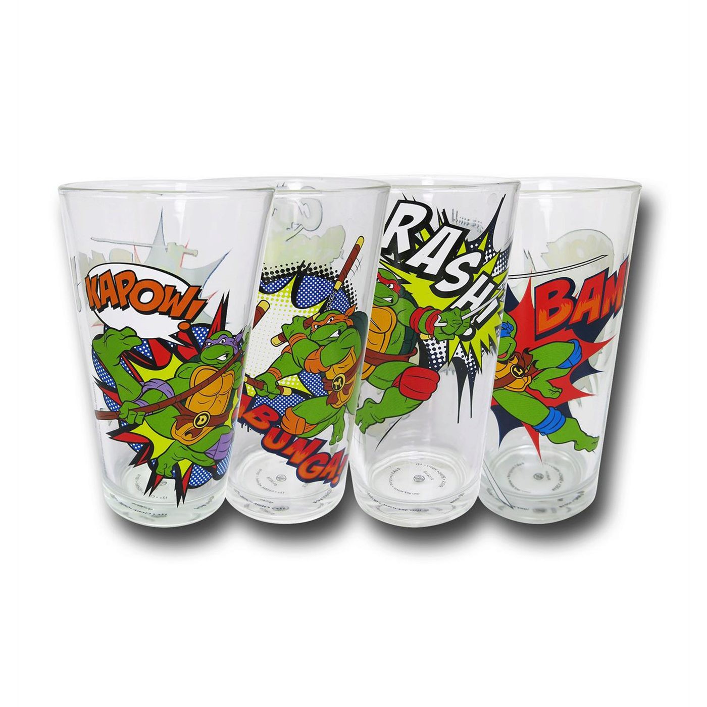 TMNT Action Pint Glass Set of 4, Green