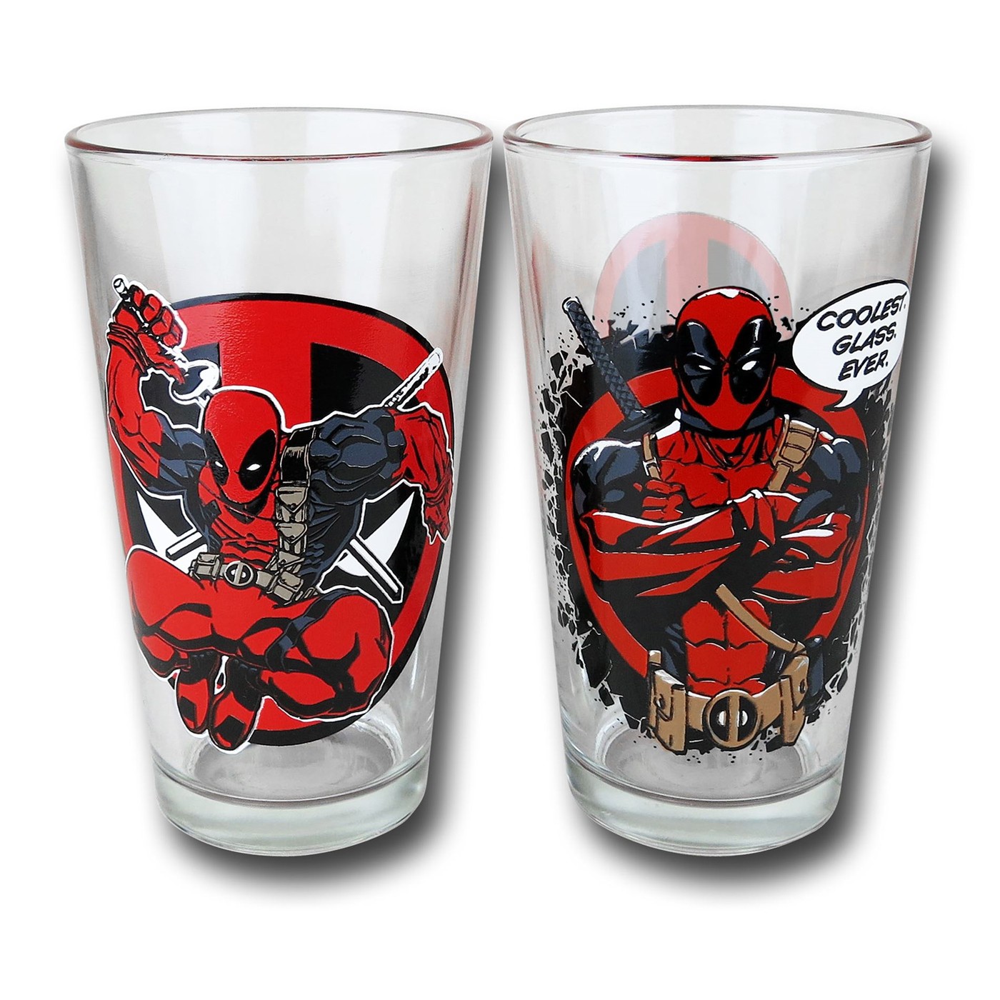 Deadpool Pint Glass 2-Pack, Red
