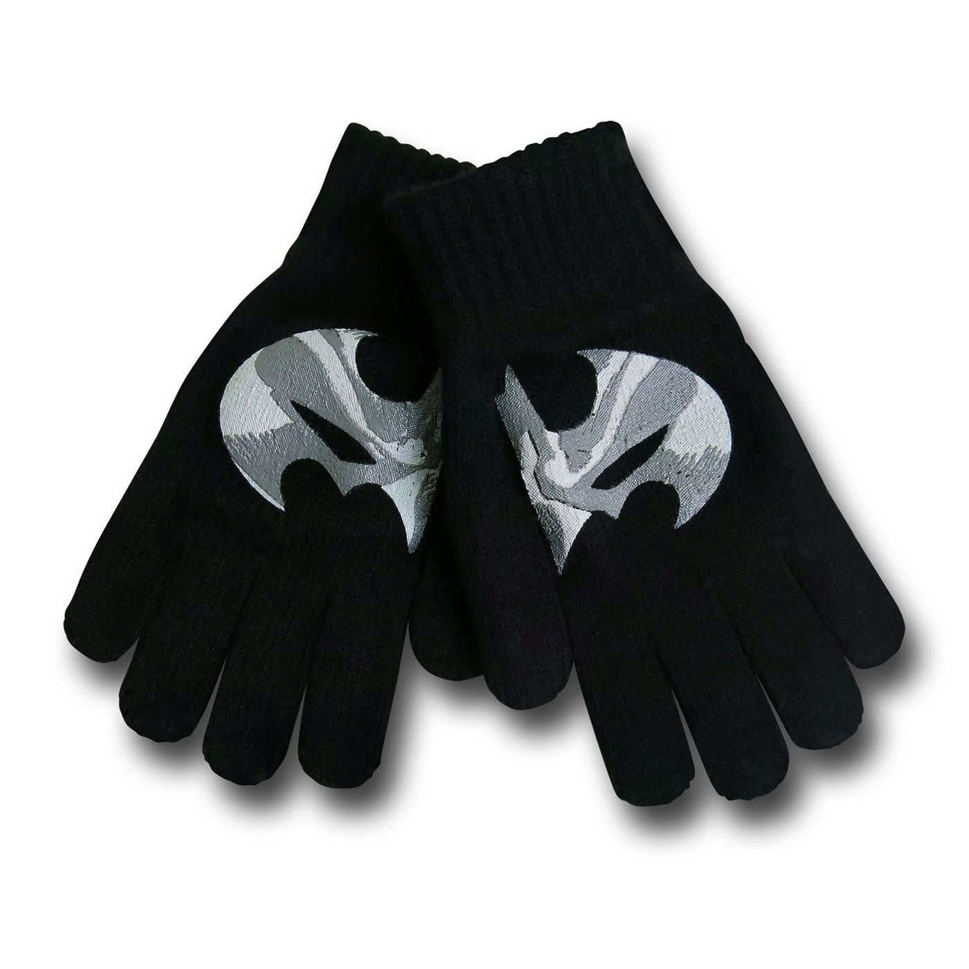 Batman Oversized Camo Symbol Printed Gloves, Black