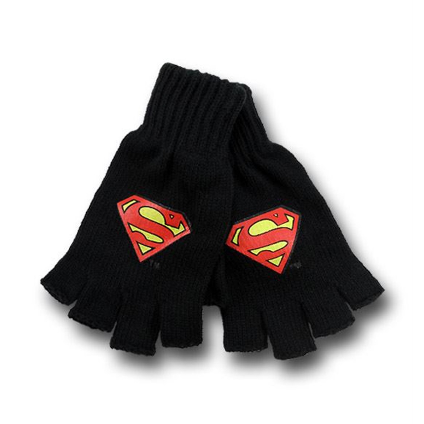 Superman Fingerless Gloves Set, Black