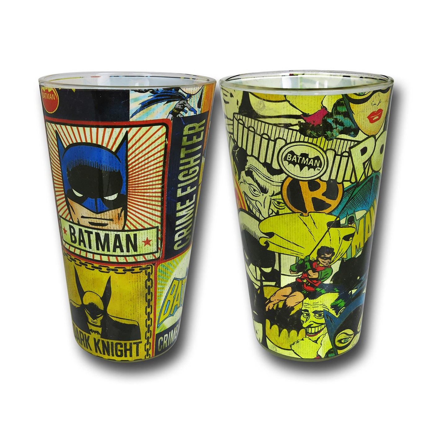 Batman Retro Pint Glass 2-Pack, Red