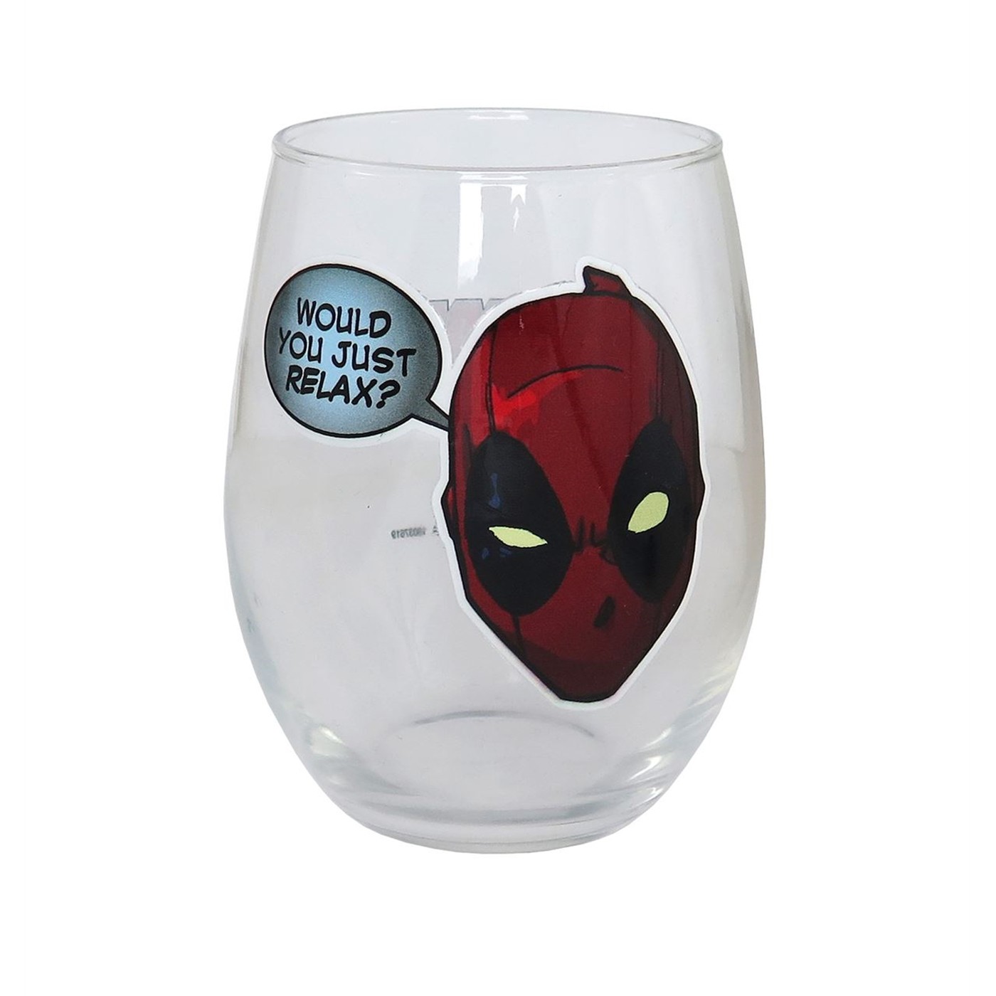 Deadpool Just Relax 21oz Stemless Wine Glass, Red