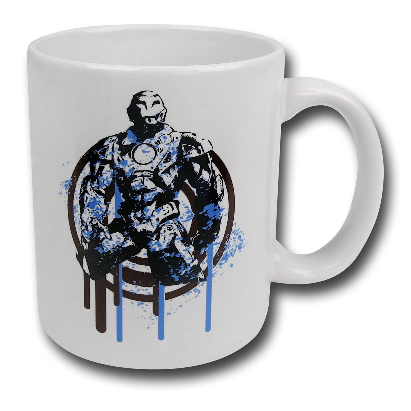Iron Man Paint Drip Mug, White