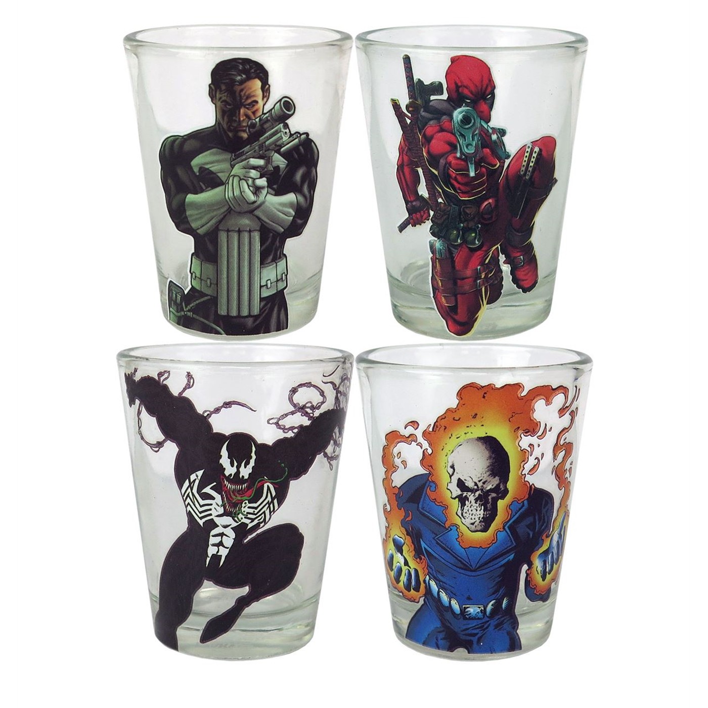 Marvel Antihero Mini Glass 4-Pack, Black