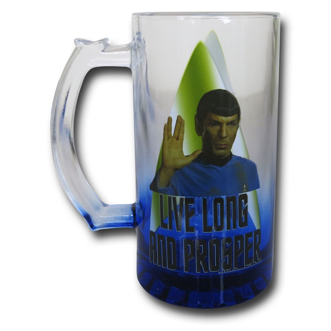 Star Trek Spock Live Long & Prosper Glass Mug, Blue