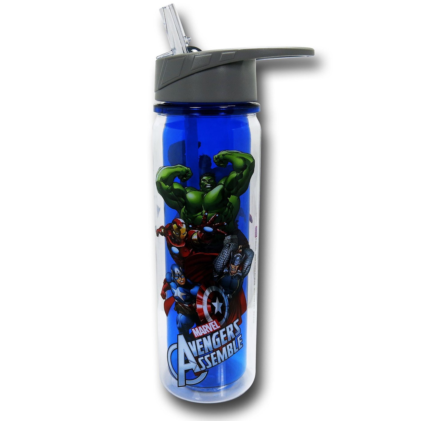 Avengers Flip-Top Double-Wall Water Bottle, Blue