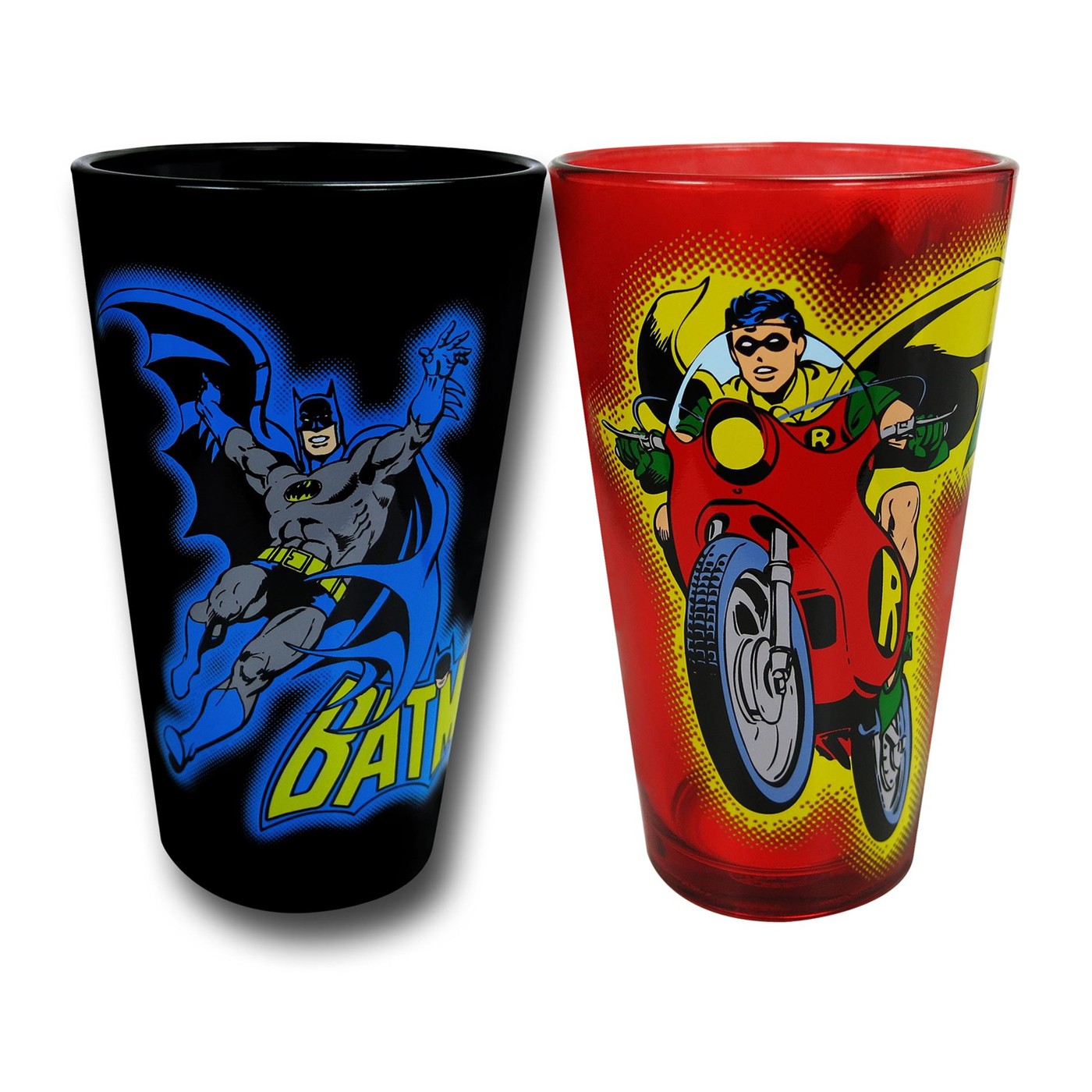 Batman and Robin 2pc Pint Glass Set, Black