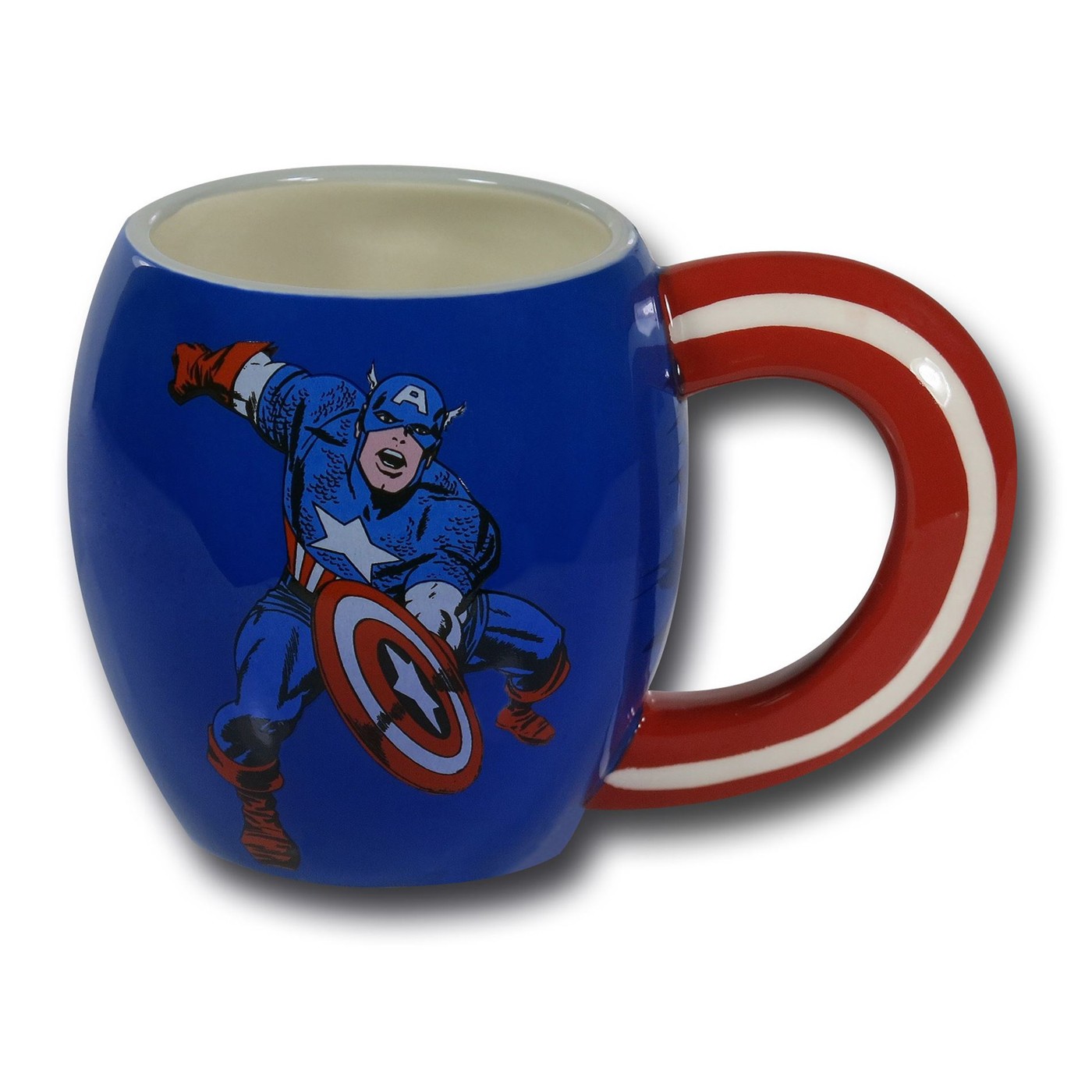Captain America 15oz Blue Barrel Mug, Blue