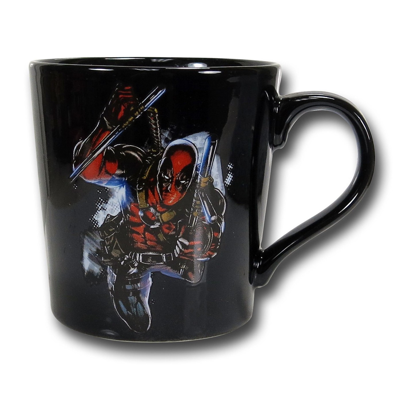 Deadpool Logo Rim 12oz Ceramic Mug, Black
