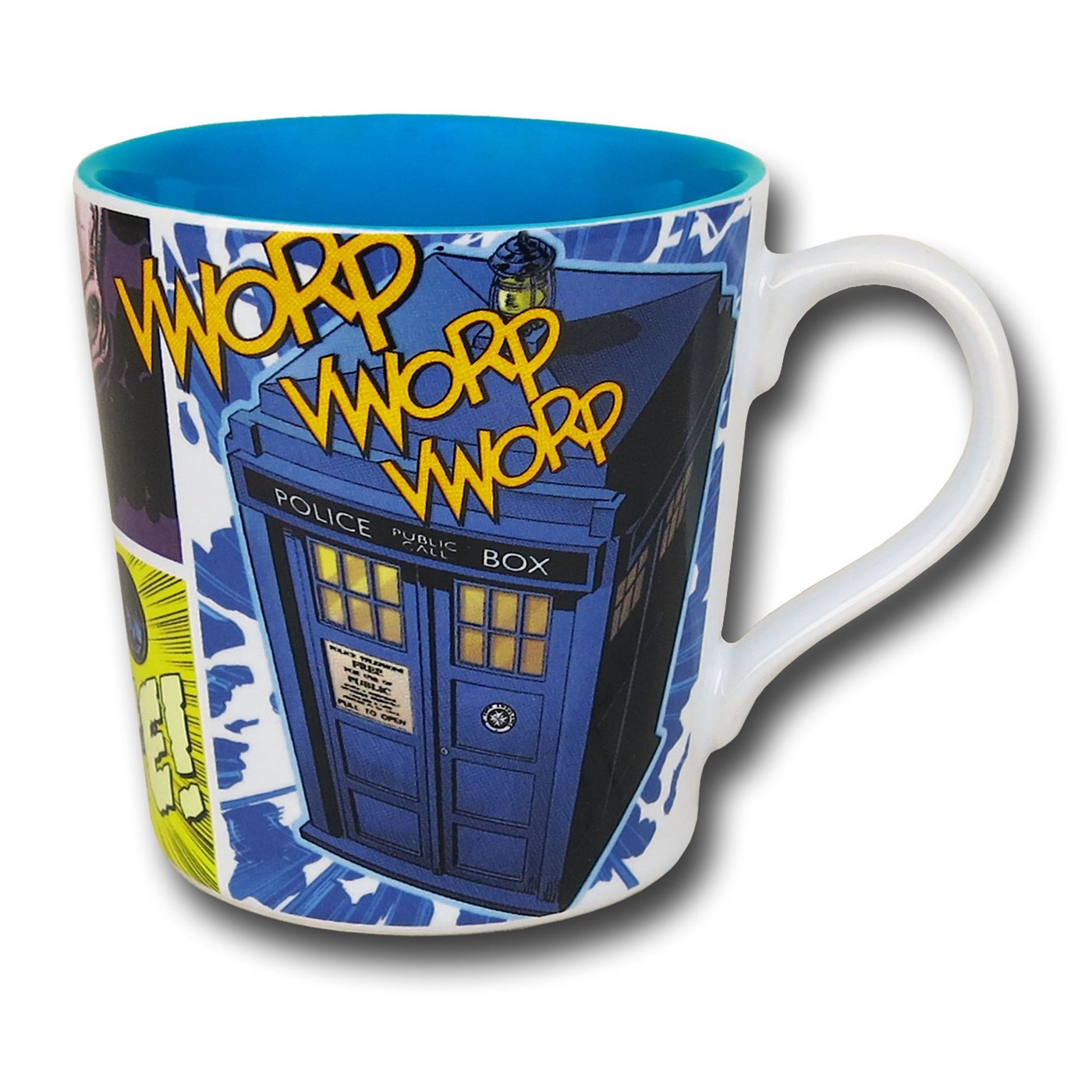 Doctor Who Comic Collage Ceramic Mug, Blue