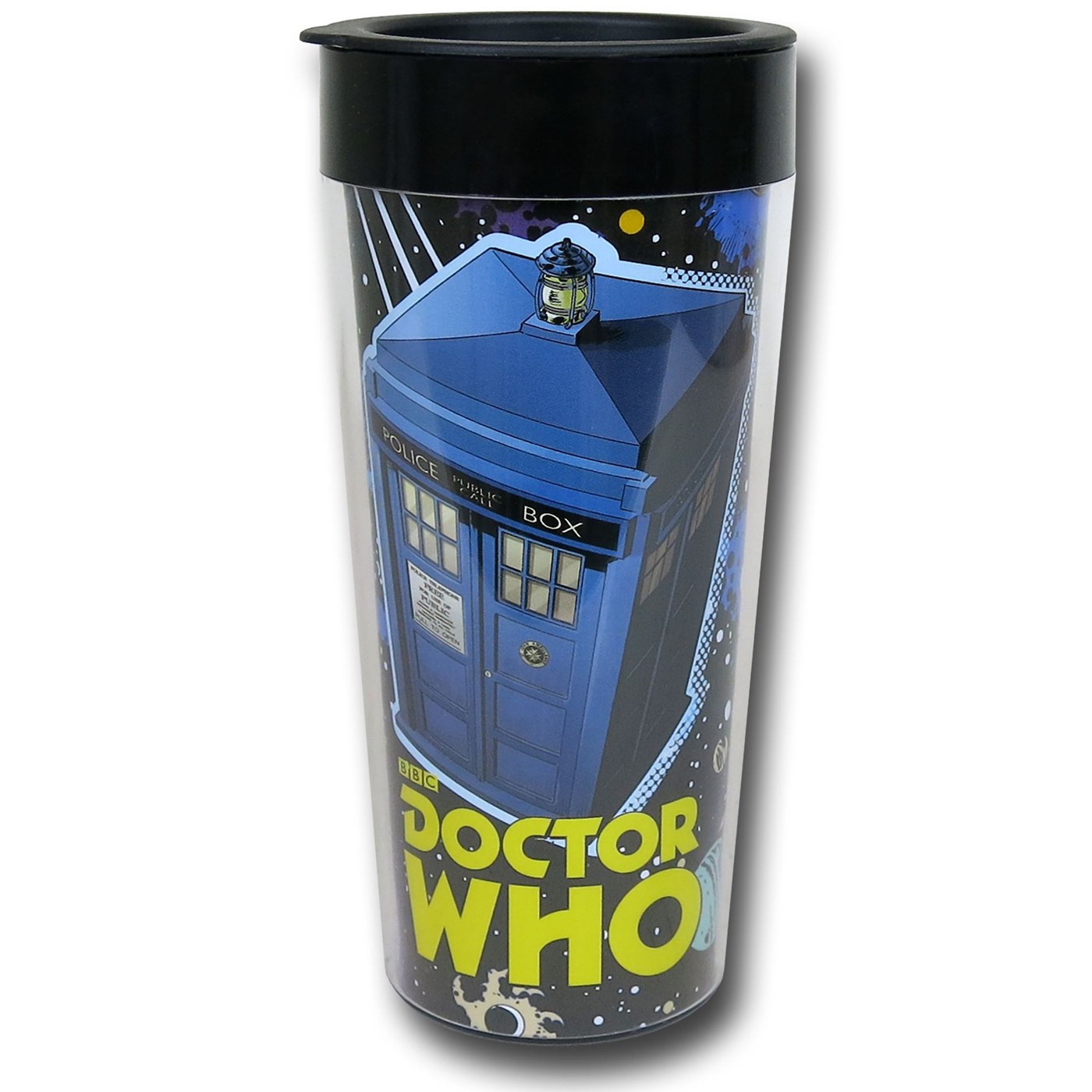 Doctor Who Comic Collage Travel Mug, Blue