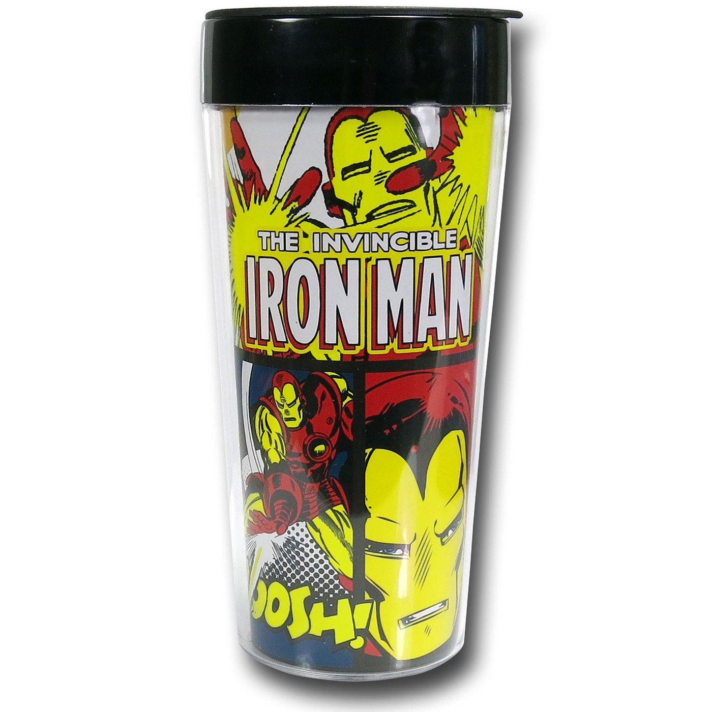 Iron Man Comic Action 16oz Plastic Travel Mug, Yellow