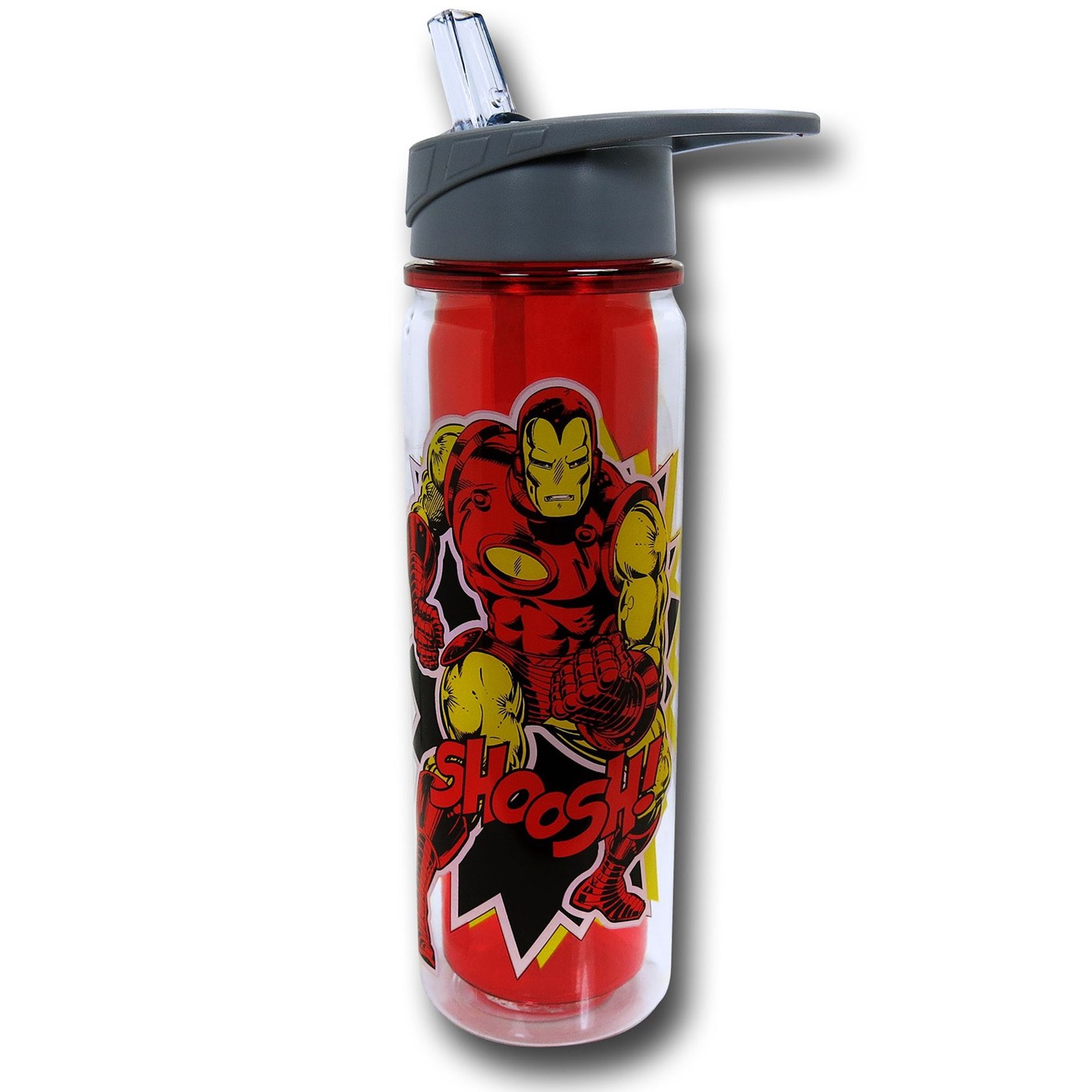 Iron Man Flip-Top Double-Wall Water Bottle, Red