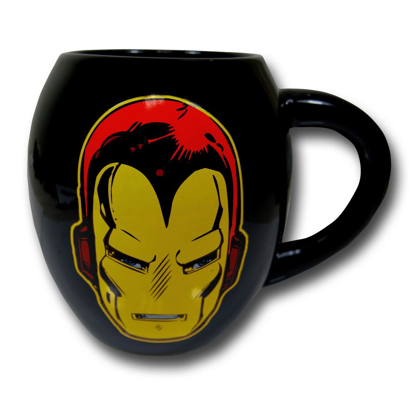 Iron Man Helmet & Logo 18oz Oval Mug, Black