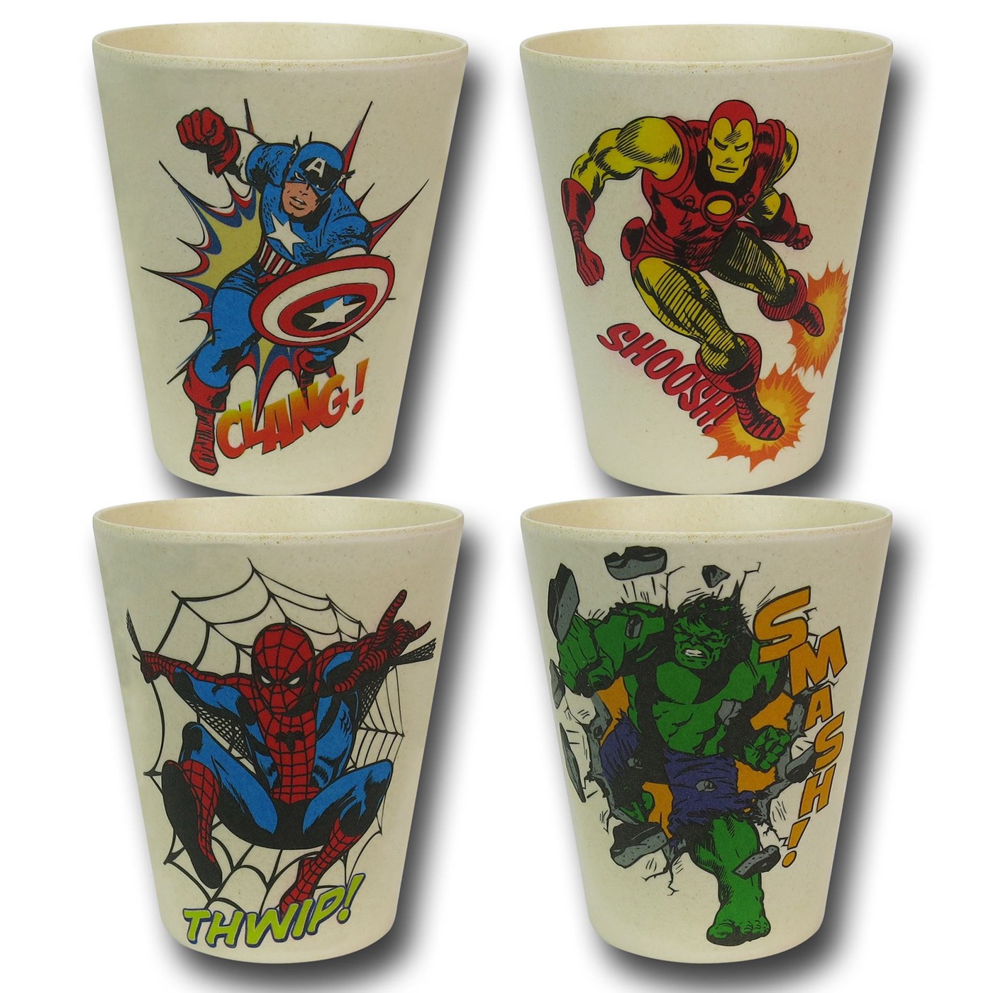 Marvel 10oz Bamboo Cup Set, White