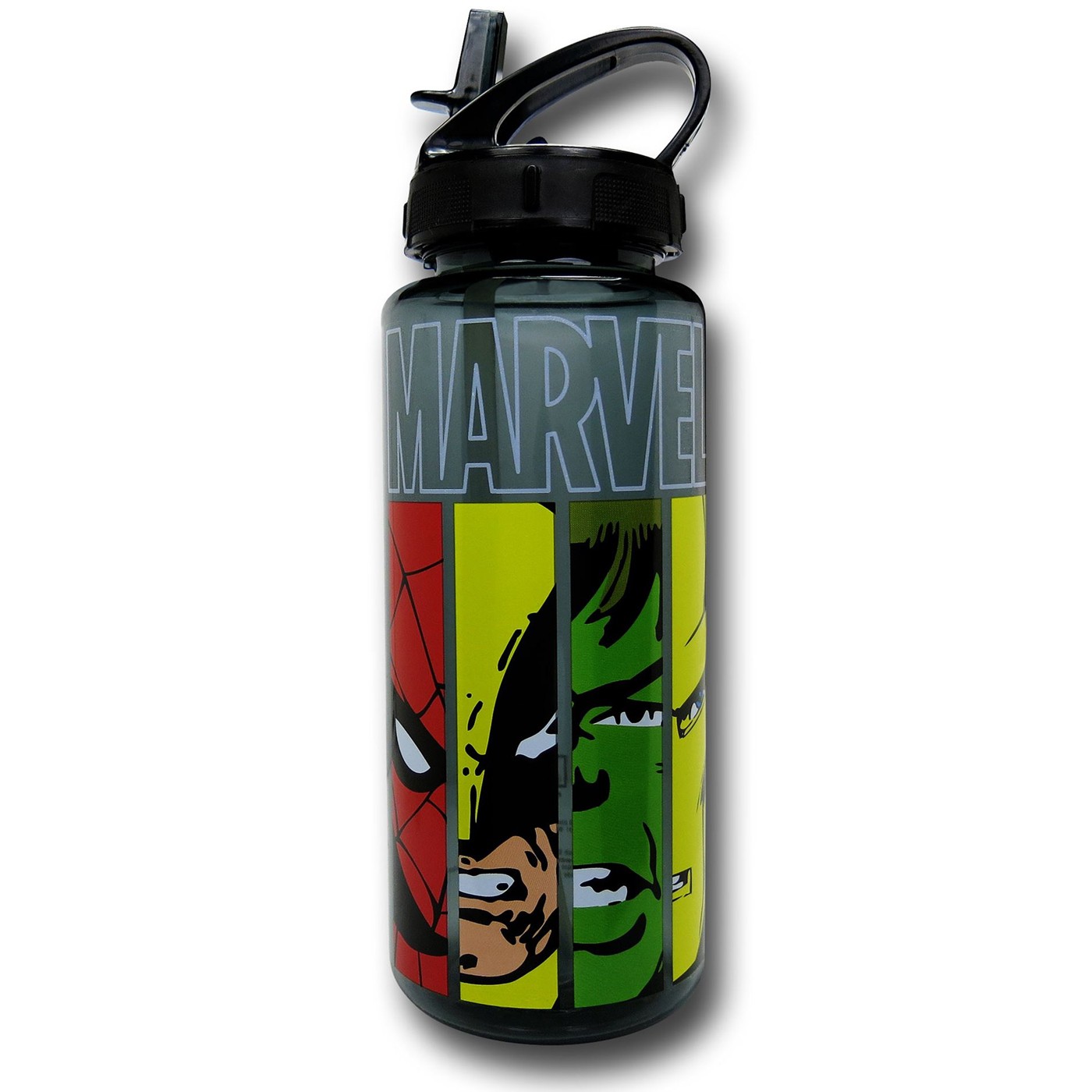 Marvel Face Panel 25oz Tritan Water Bottle, Black