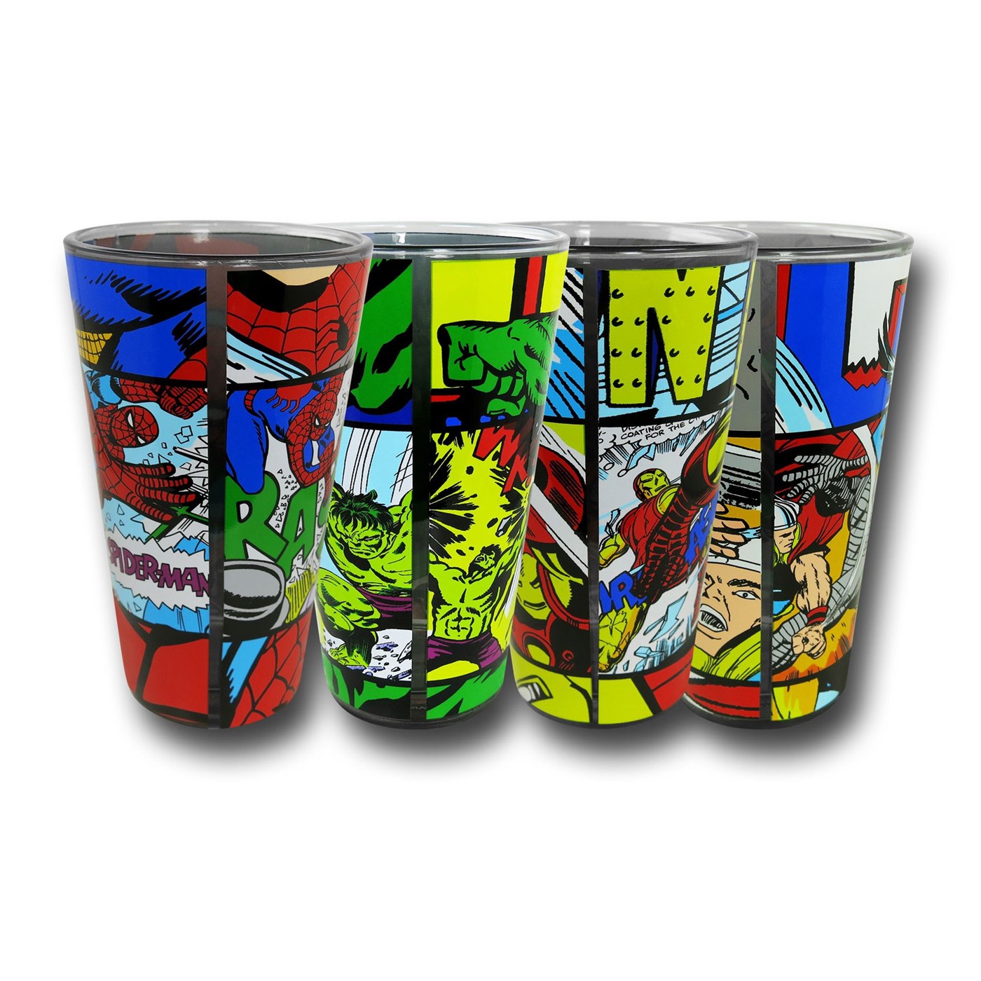 Marvel Comic Panels Wrap Pint Glass 4Pack