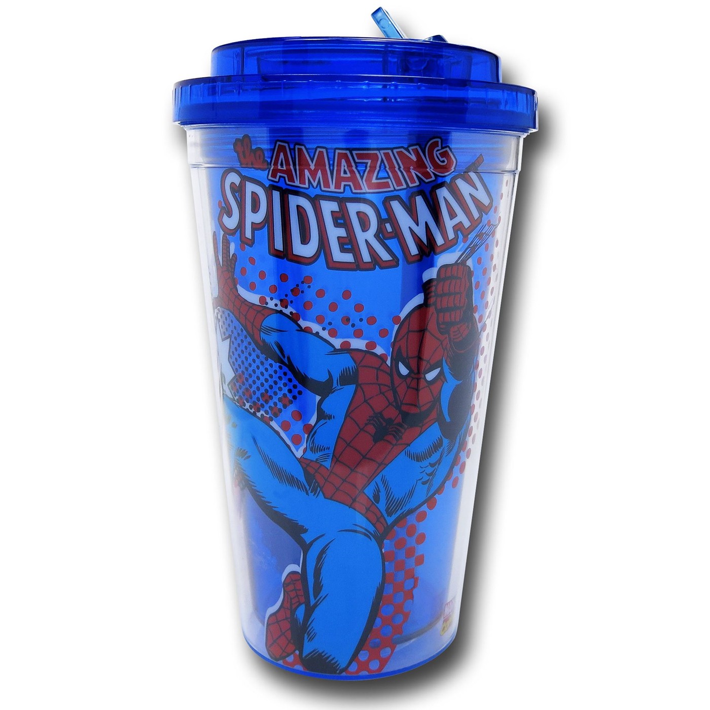 Spiderman Action Flip Straw 16oz Cold Cup, Blue