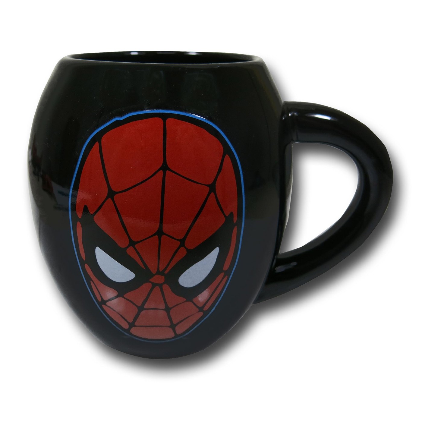 Spiderman Mask & Logo 18oz Oval Mug, Black
