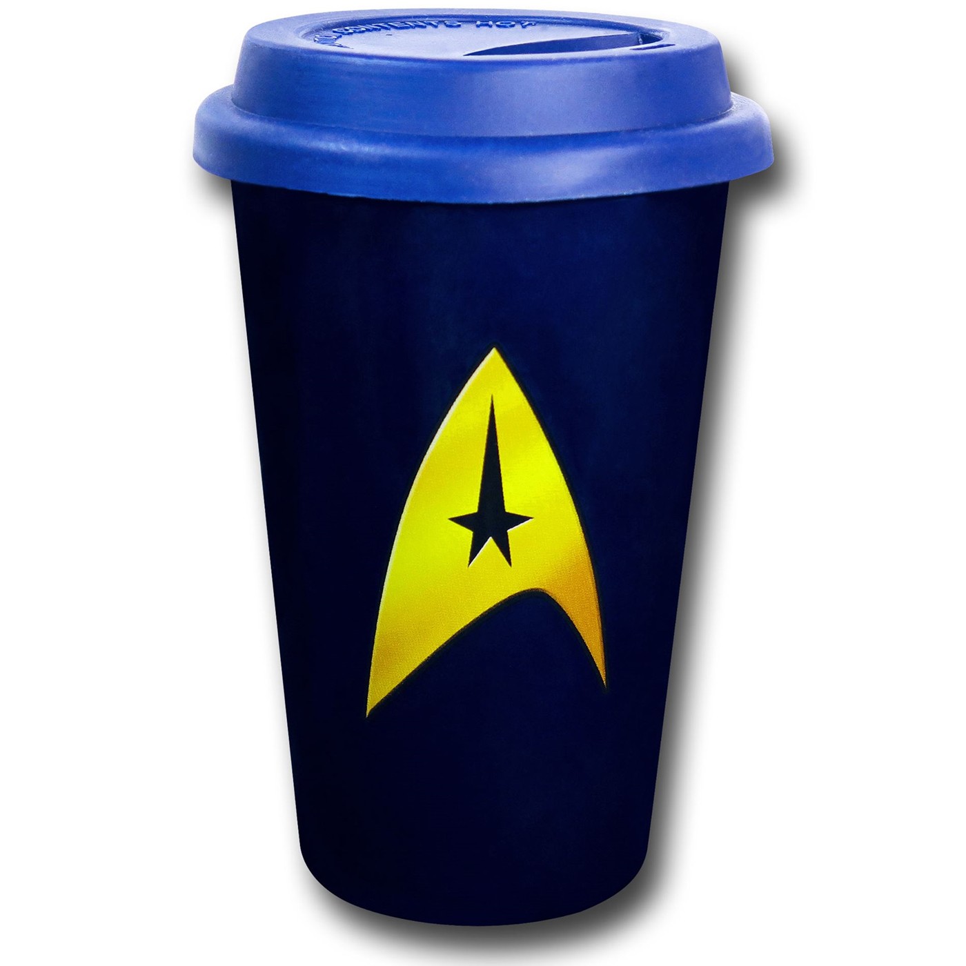 Star Trek Insignia Double Wall Ceramic Travel Mug, Blue