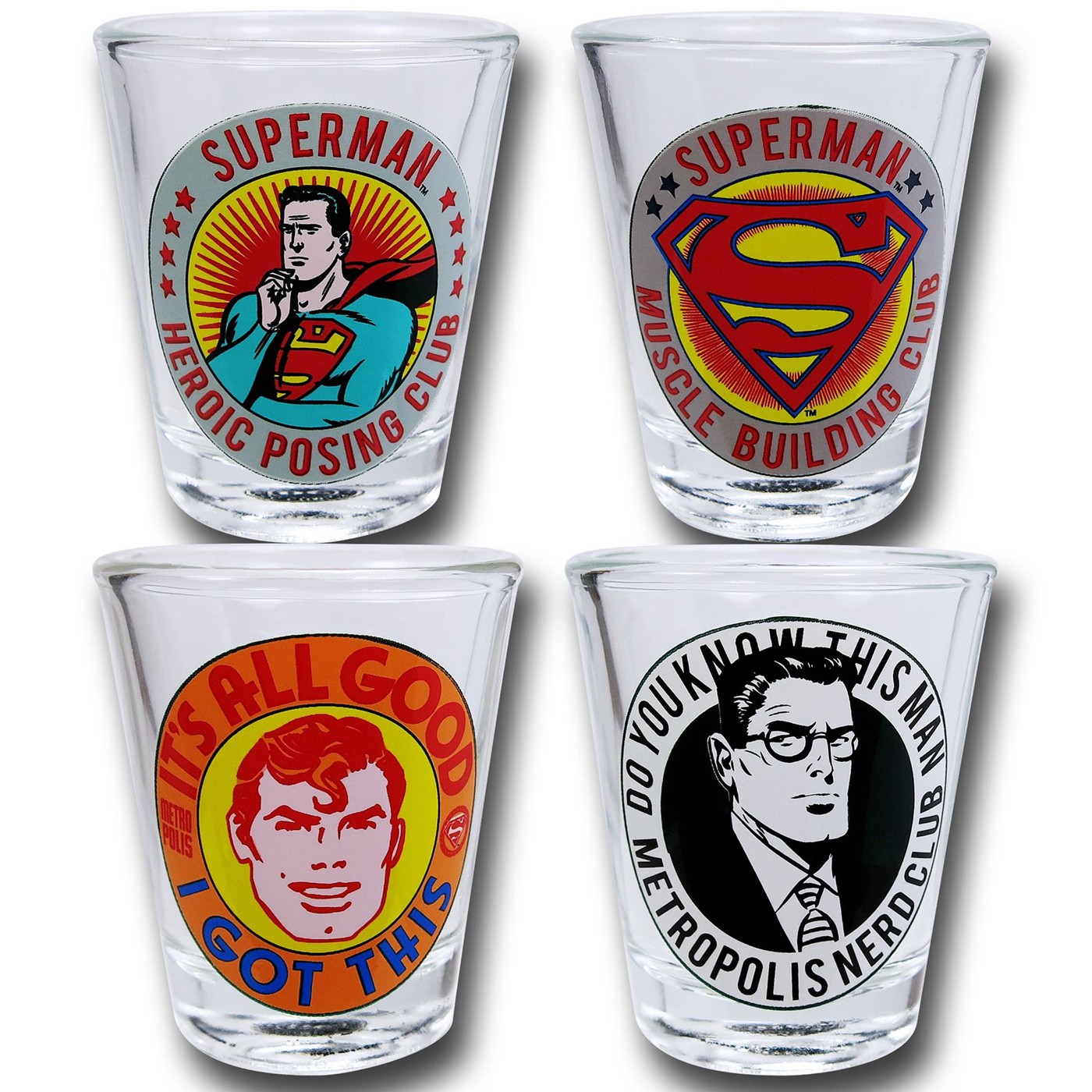 Superman It's All Good Shot Glass Set, Red