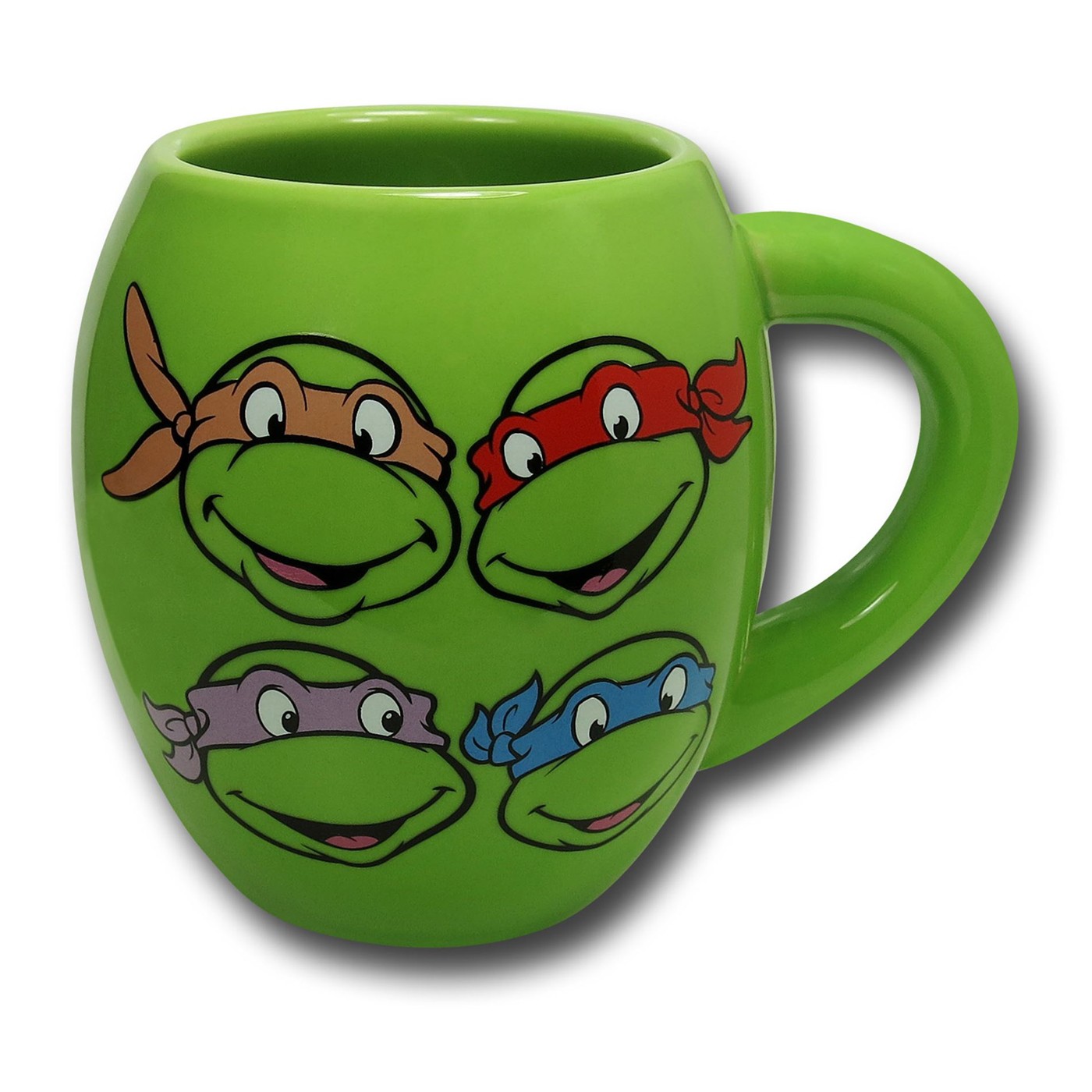 TMNT 4-Head Shell Logo 18oz Oval Mug, Green