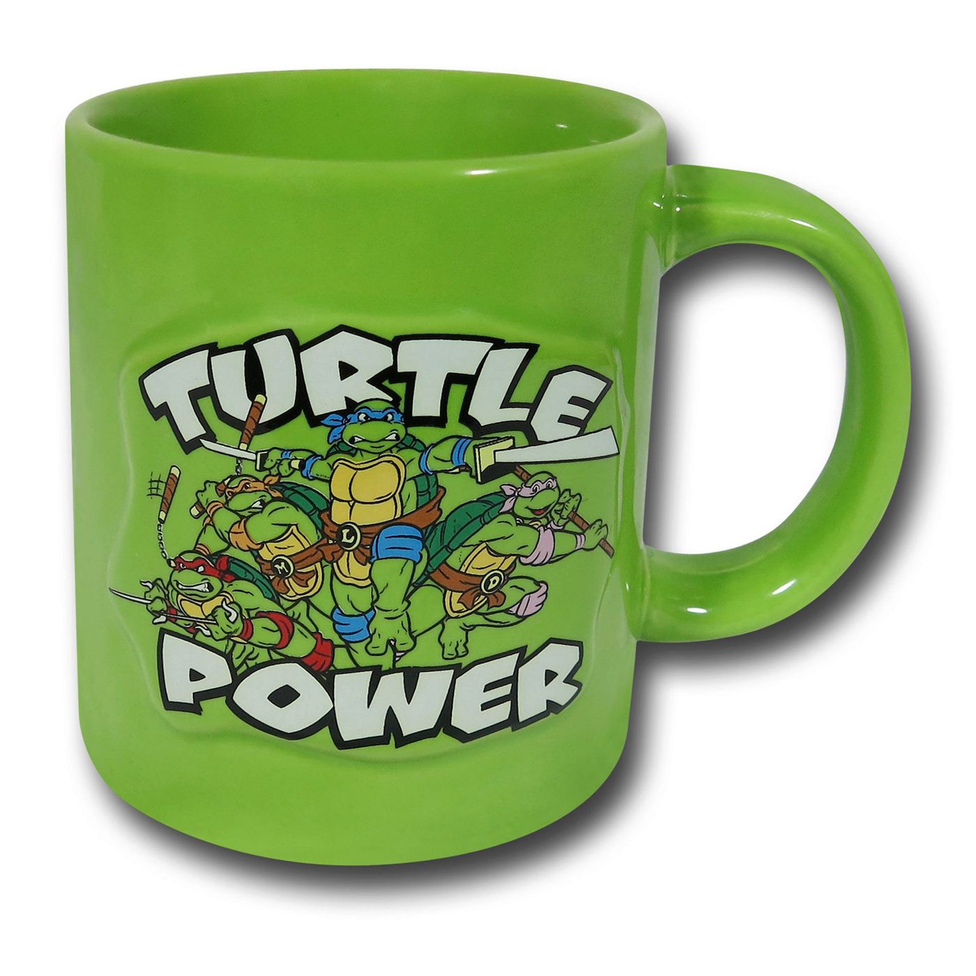 TMNT Turtle Power Embossed 20oz Mug, Green