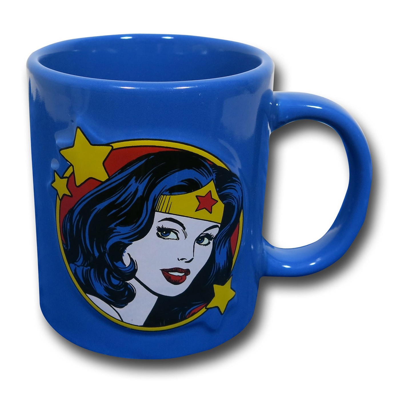 Wonder Woman Face Embossed 20oz Mug, Blue