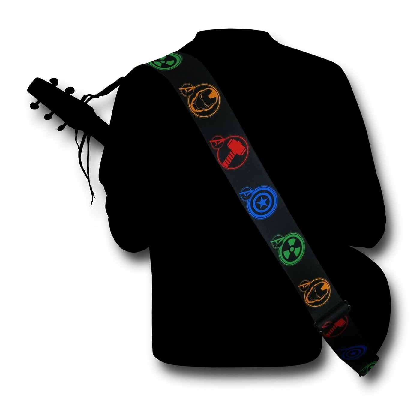 Avengers Symbols Guitar Strap, Black